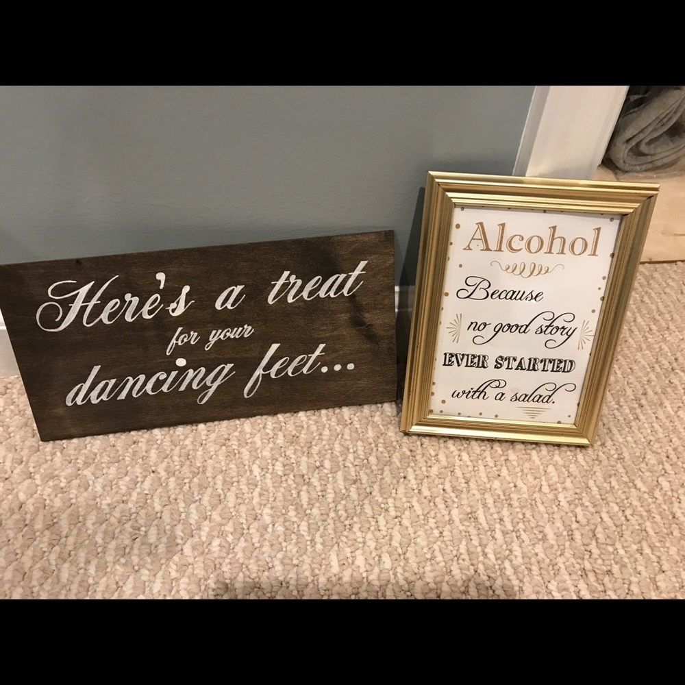 Homemade wedding signs